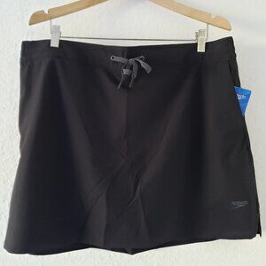 NWT - Speedo Ladies' Black UPF 50+ Swim Skort - Size XXL